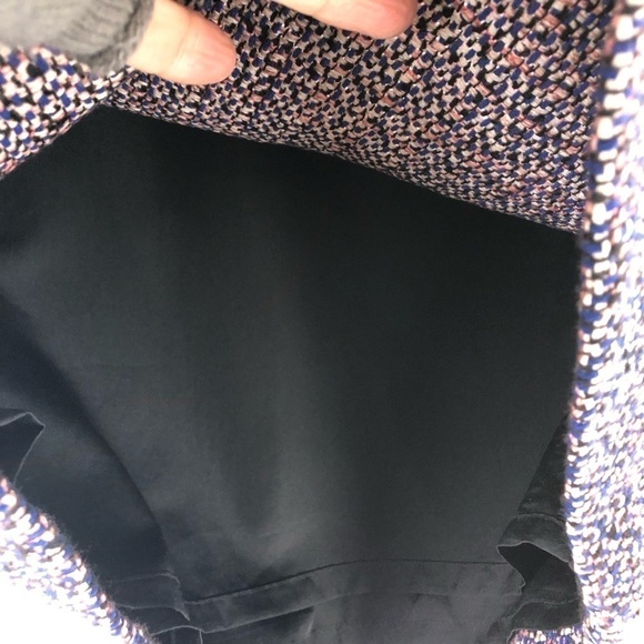 Loft Boucle Tweed Skirt Sz 2 Twee Preppy Academia Blue Pink Career A Line Mini - Picture 7 of 9